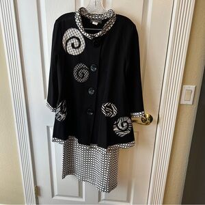 Mixed Print Tunic And Skirt Set